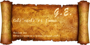Gáspári Emma névjegykártya